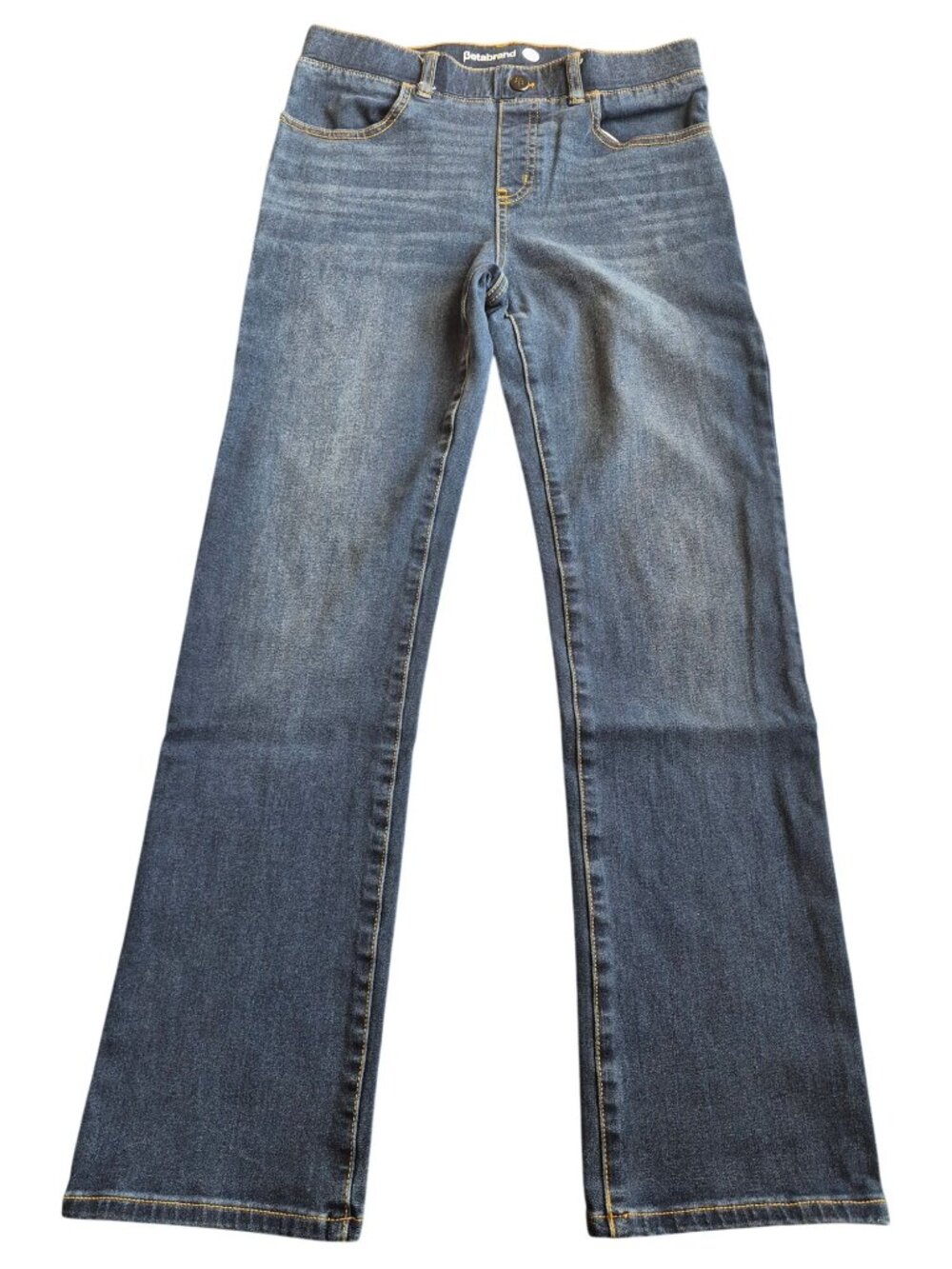 Betabrand Womens Petite Bootcut Yoga Denim Jeans Size S